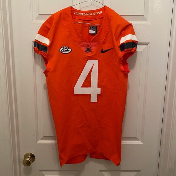 Virginia UVA Cavaliers Malik Washington Football Team Issue Nike Orange Jersey